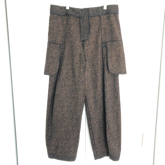 Zero+Matia Cornelius brown rust ankle cropped barrel leg pants size US 8 - Picture 13 of 16